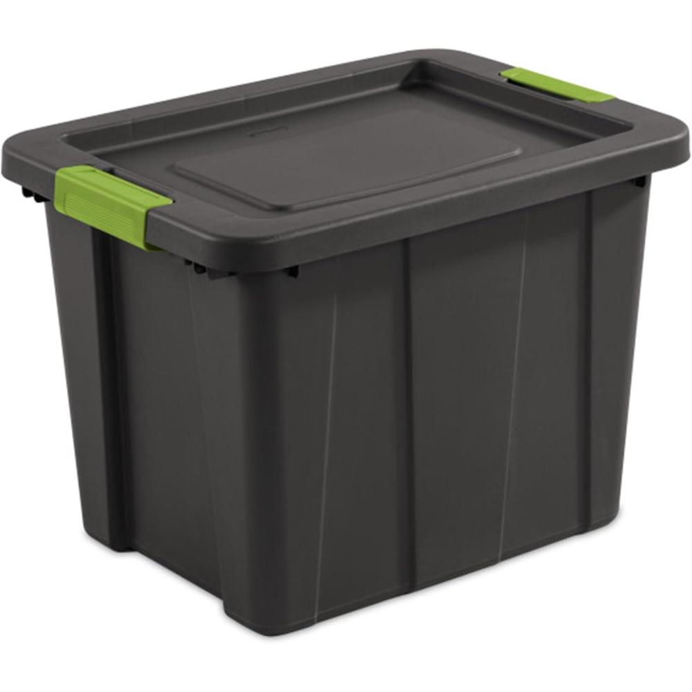 Sterilite 6-Pack Multipurpose Storage Bins with Latching Lids, Heavy Duty Tote Bins, 18 Gallon, Flat Gray – Stackable Plastic Storage Container Tubs(Flat Gray)
