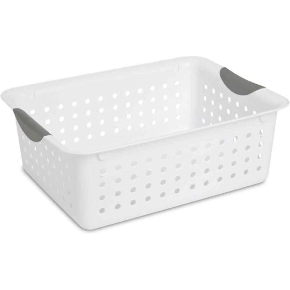 Sterilite 6-Pack Medium Ultra Basket, Open Top Plastic Storage Organizer, White – Classic Baskets for Organizing Countertops, Pantry Shelves, Kitchen Cabinets, Laundry Rooms or Home Offices(6 Pack)