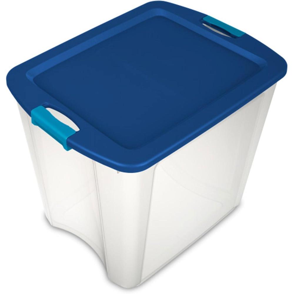 Sterilite 12-Pack Latch and Carry, Clear Plastic Storage Bins with Latching Lids and Full-Grip Handles, 12 Gallon(8 Pack)