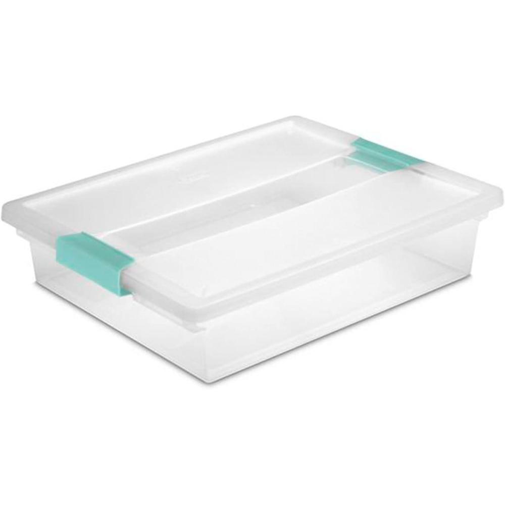 Sterilite 6-Pack Clip Box, Stackable Clear Plastic Bins with Latching Lids, Mini – Writing, Arts or Crafts Supplies Storage Containers for Home, Office, Classroom and Workshop Organization(Large)