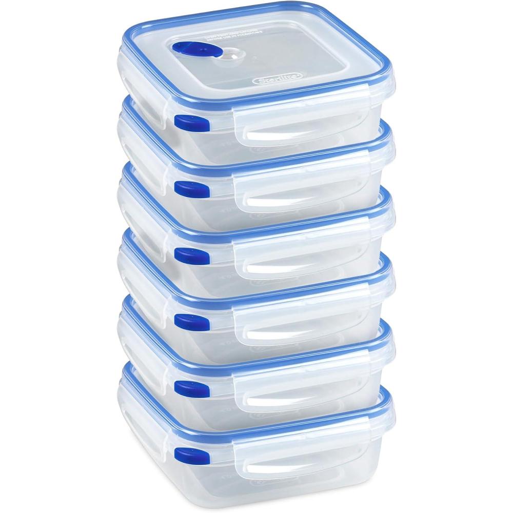 Sterilite 03221106 8.3 Cups Rectangle Ultra-Seal™ Container 6PK(4 Cup)