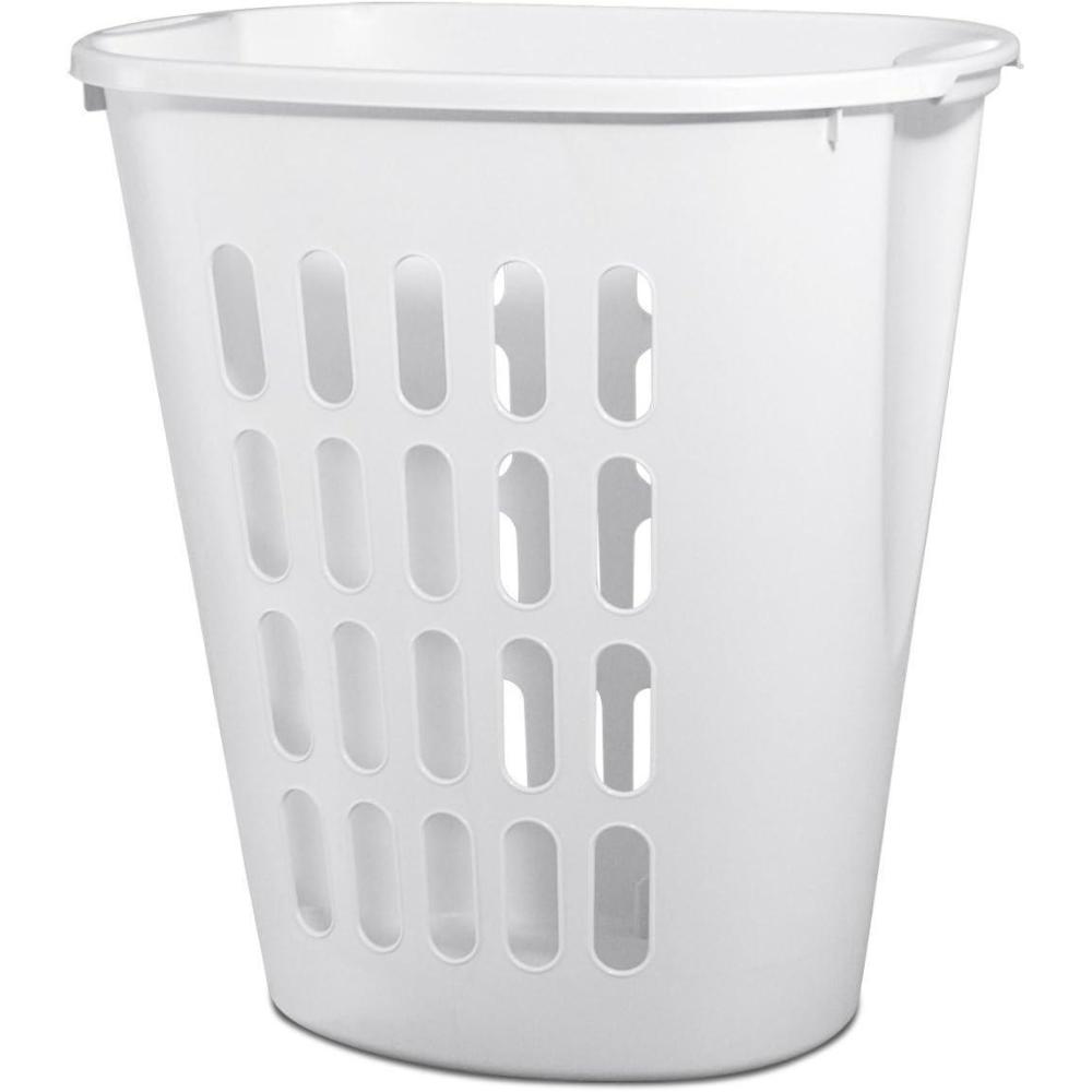 Sterilite Open Laundry Hamper, Tall and Slim Plastic Hamper for Collecting Dirty Clothes or Sorting Clean Clothes, White, 6-Pack