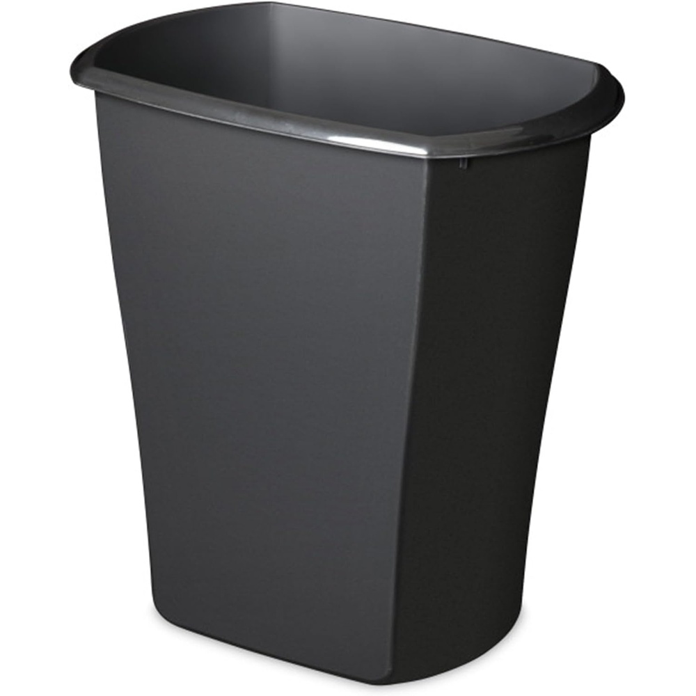 Sterilite 10538006 10 Gallon Ultra Plastic Wastebasket Trash Can for Home Bedrooms, Kitchens, or Office Spaces, Black