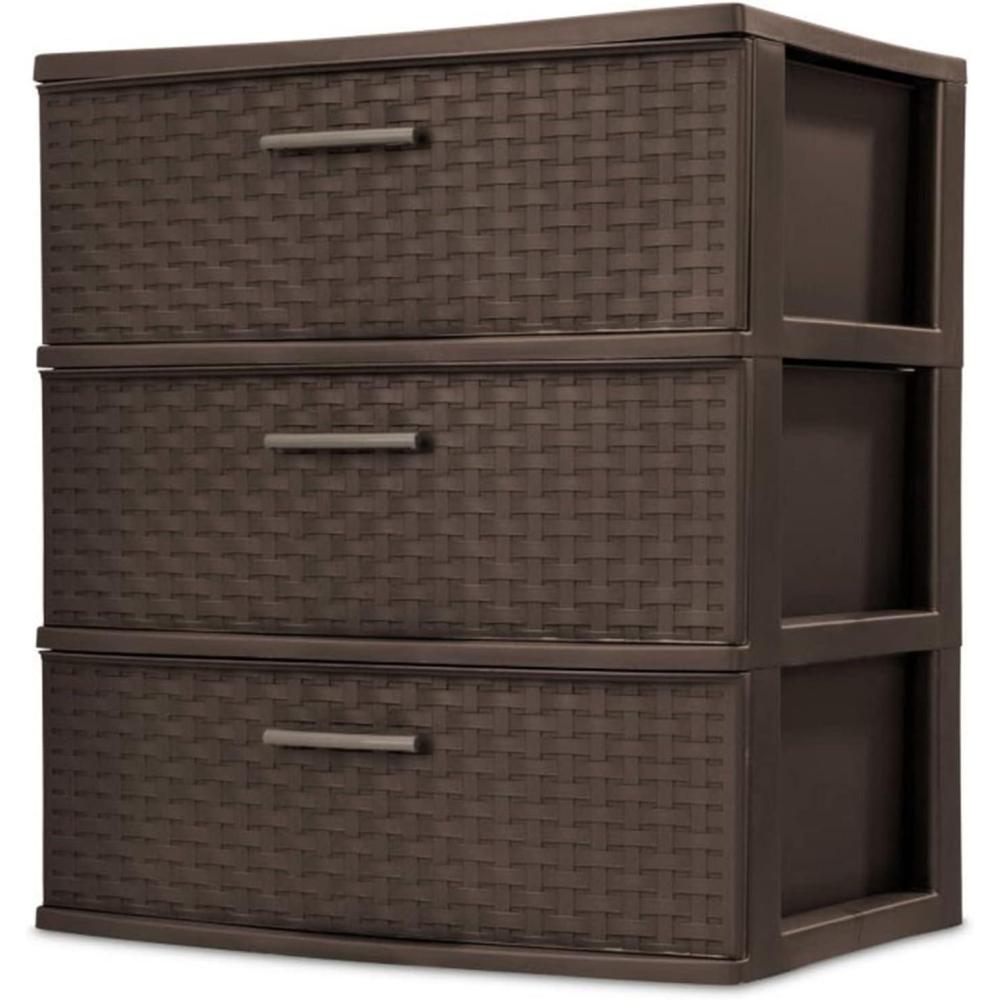 STERILITE 25306P01 3 Drawer Espresso Tower, Brown