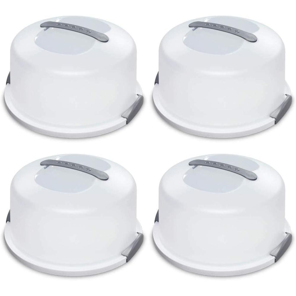 STERILITE 2008004 White, Pack of 2 Server, Fits all cake sizes, Clear