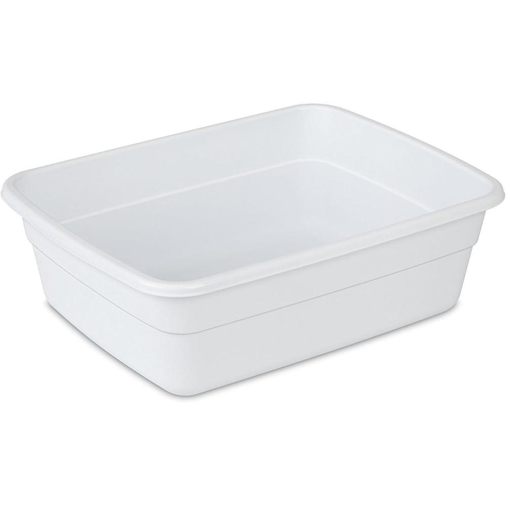 Sterilite 8 Qt Dishpan, Bin Ideal for Soaking and Cleaning Dirty Dishes in the Kitchen Sink, White, 12-Pack(White)