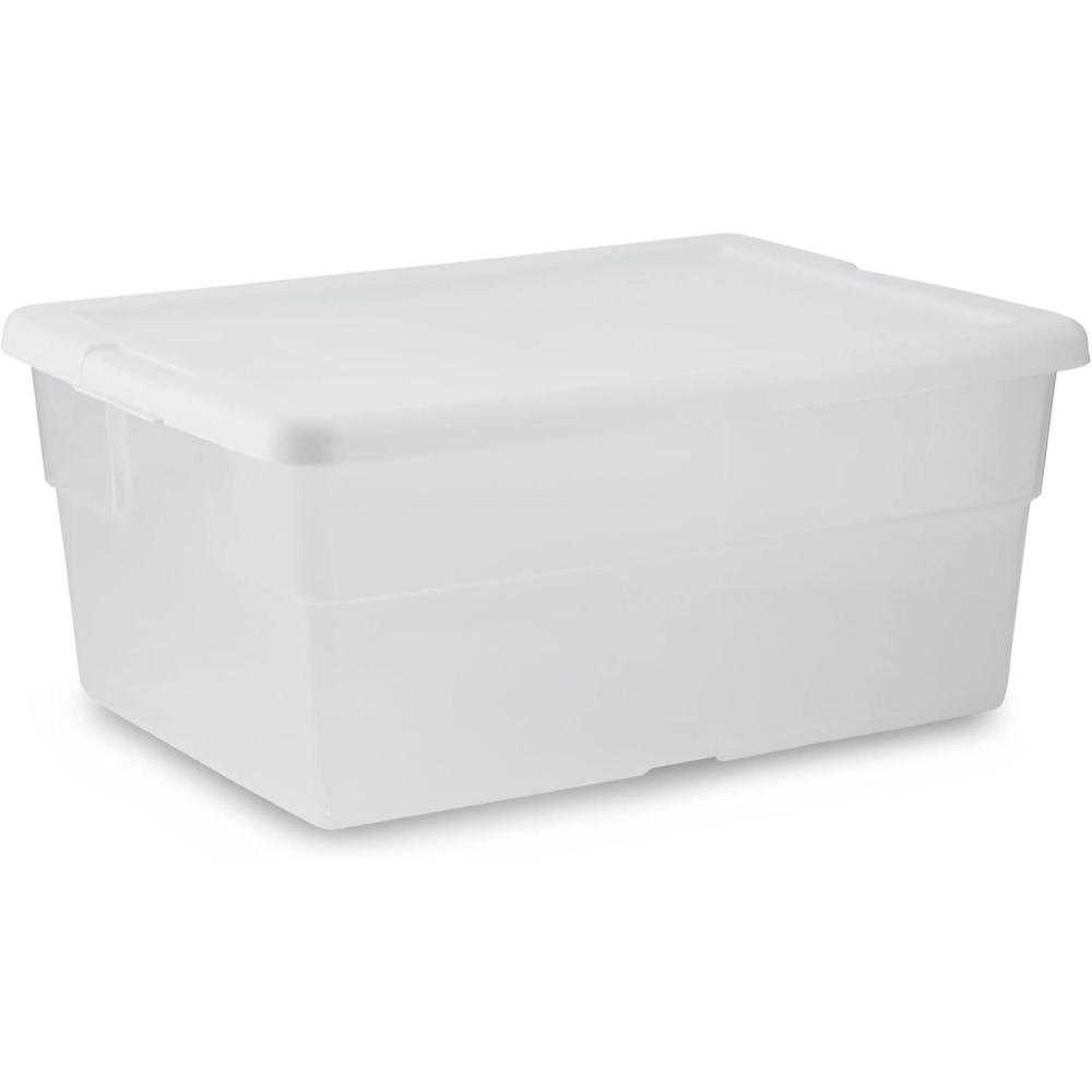 Sterilite 36-Pack 16 Quart Storage Box, Stackable Clear Plastic Bins with Snap-On Lids – Heavy-Duty Organizing Containers for Closet, Bathroom, and Office(1)