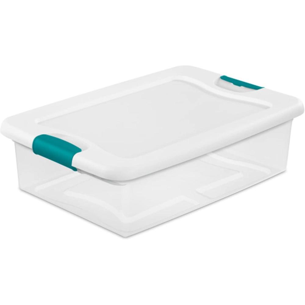 Sterilite 32-Quart Clear Stackable Latching Storage Box Container (48 Pack)
