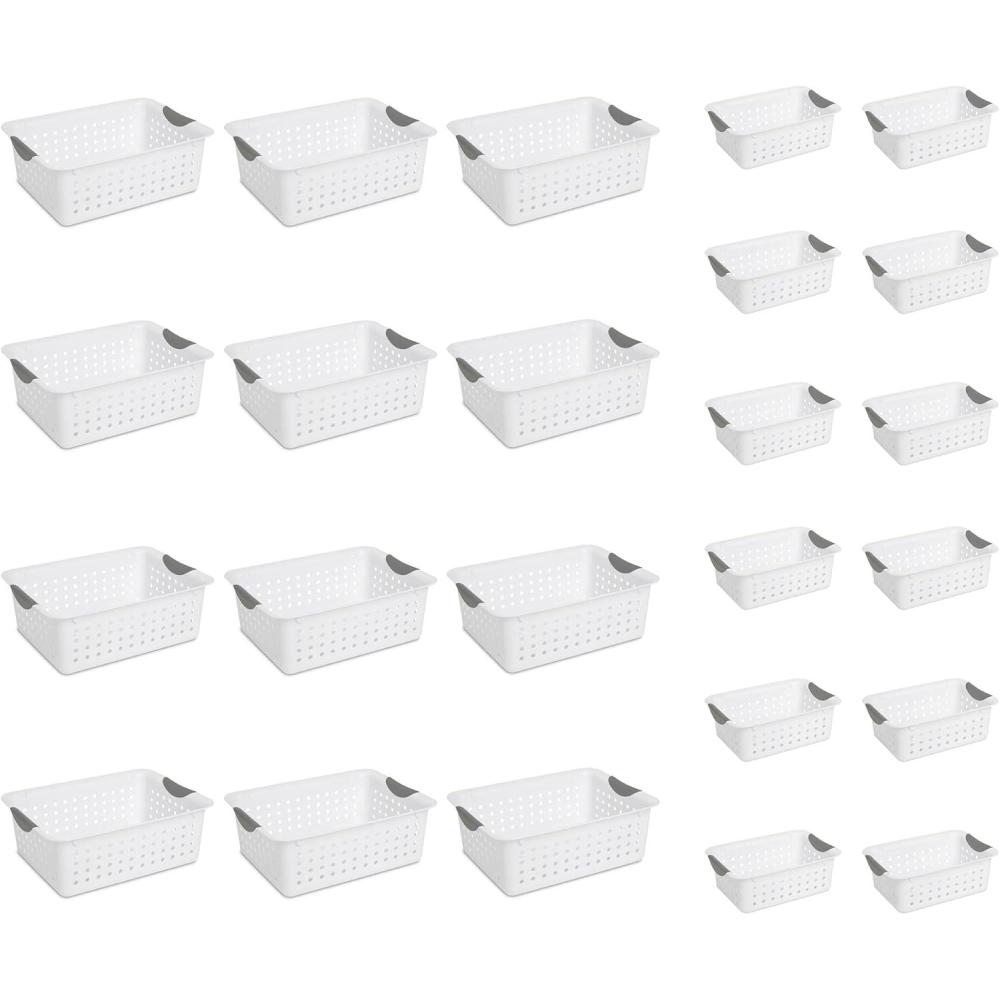 Sterilite Medium Plastic Storage Container (12 Pack) and Small Plastic Storage Container (12 Pack)
