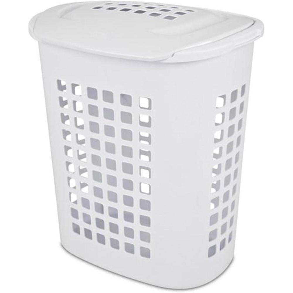 Sterilite Bushell 24 in Tall Lift Top XL Laundry Basket Hamper, White (4 Pack)(4 Pack)